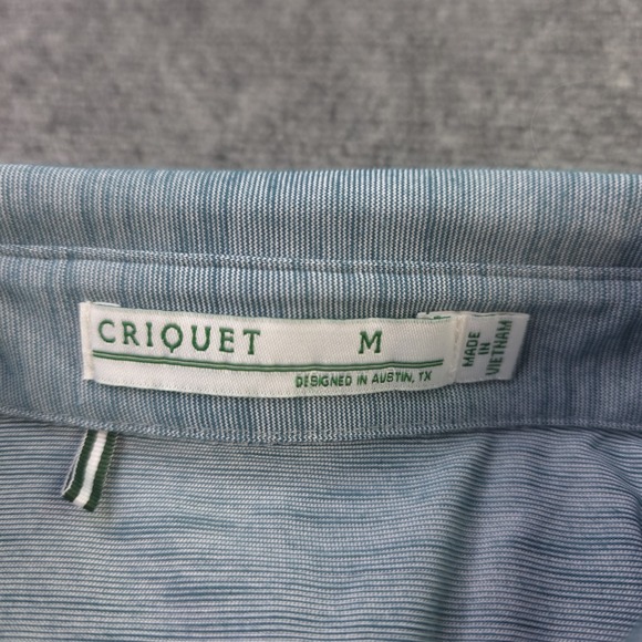 Criquet Polo Medium Green Heathered Long Sleeve Golf Performance Logo - Picture 3 of 8